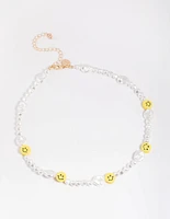 90s Smiley Pearl Necklace