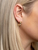 Gold Plated Ball Hoop Earrings