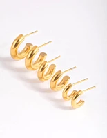 Waterproof Gold Plated Stainless Steel Mixed Hoop Earring Pack