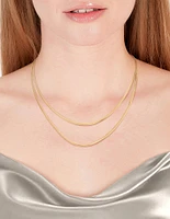 Waterproof Gold Plated Stainless Steel Fine Chain Layered Necklace