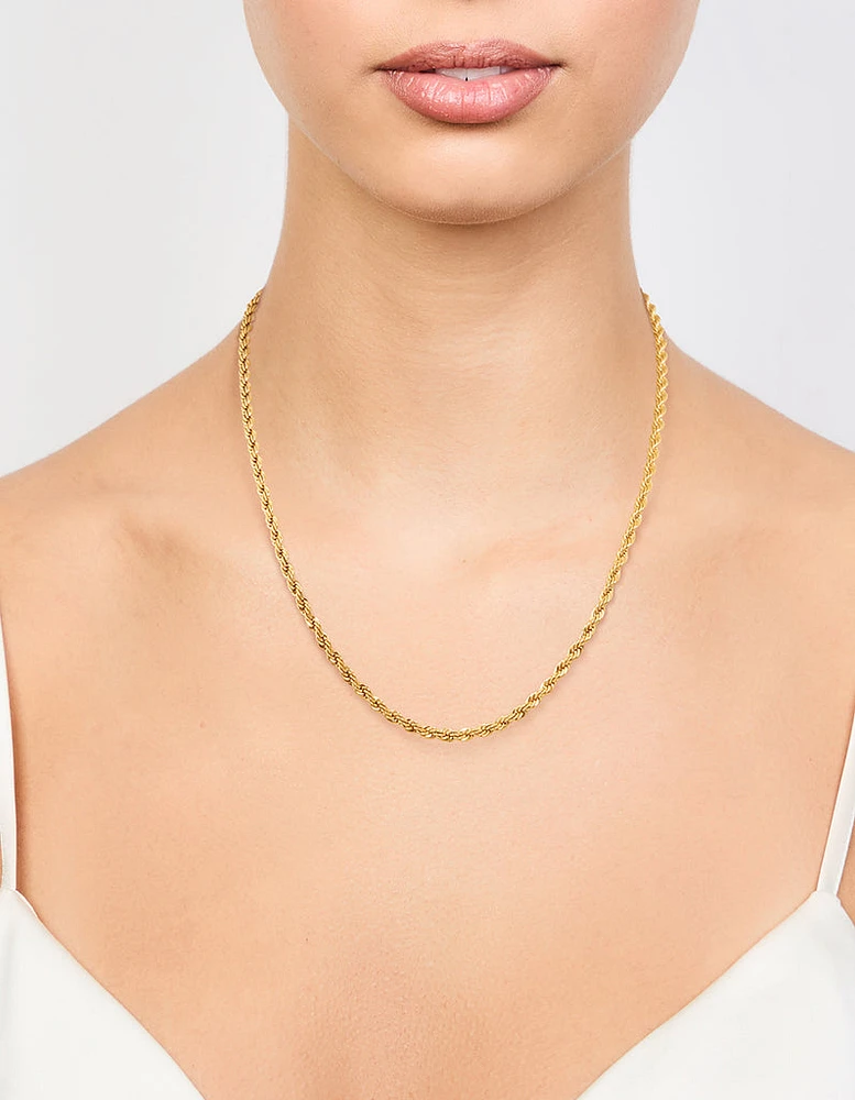 Waterproof Gold Plated Stainless Steel Twisted Chain Necklace