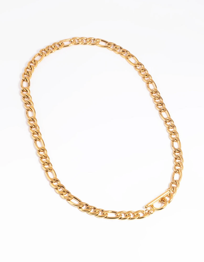 Gold Plated Stainless Steel Fob Chain Necklace