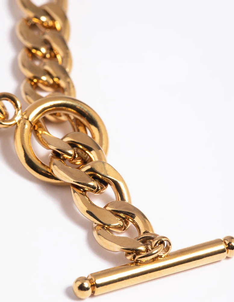 Gold Plated Stainless Steel Fob Chain Necklace