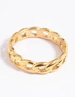 Waterproof Gold Plated Stainless Steel Chain Ring