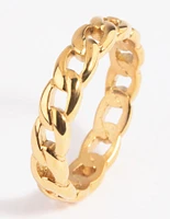 Waterproof Gold Plated Stainless Steel Chain Ring