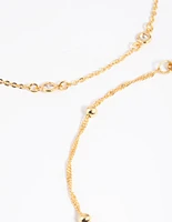 Gold Plated Cubic Zirconia Chain Anklet Set