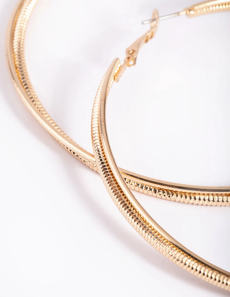 Gold Snake Chain Hoop Earrings