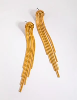 Yellow Waterfall Chain Drop Earrings