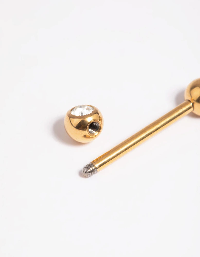 Gold Plated Titanium Nipple Bar