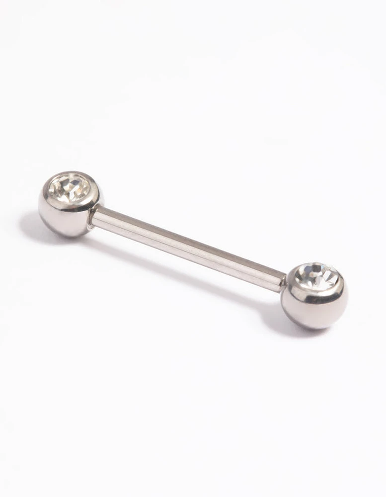 Titanium Crystal Nipple Bar