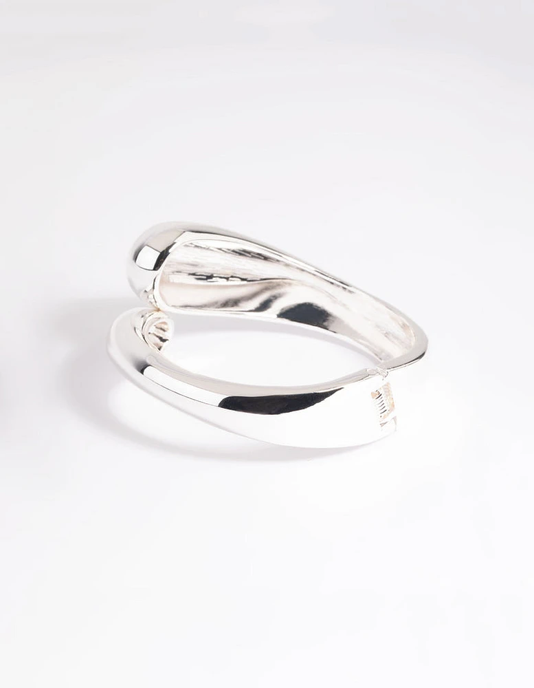 Silver Twisted Hinge Cuff Bracelet