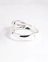 Silver Twisted Hinge Cuff Bracelet