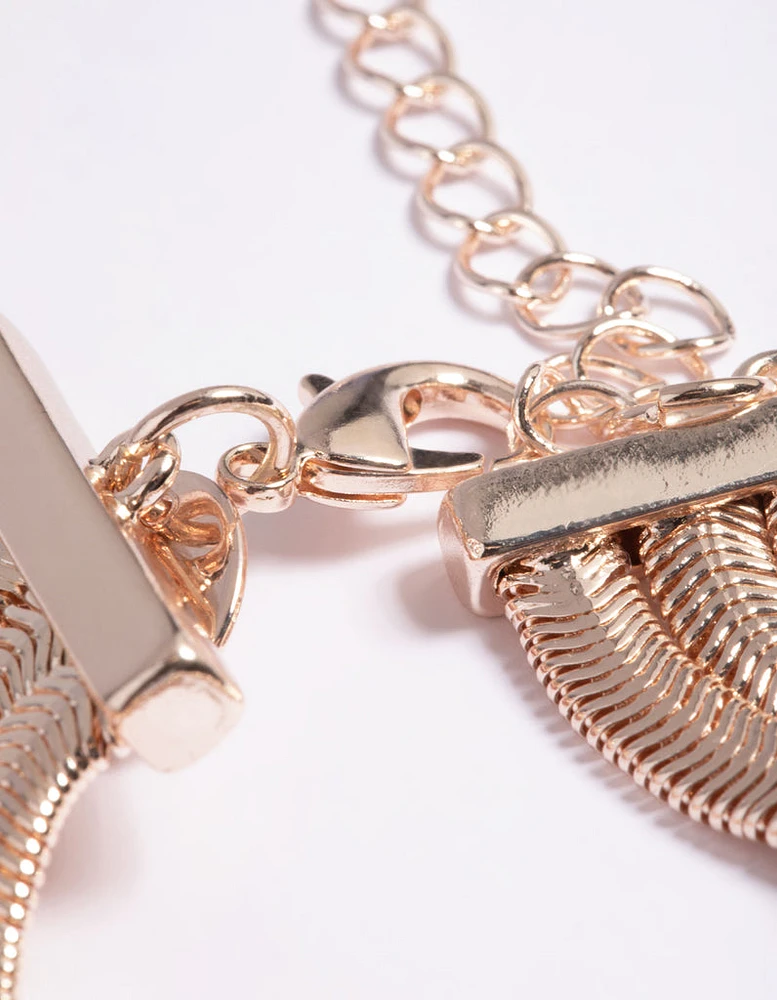 Rose Gold Snake Chain Layered Bracelet