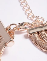 Rose Gold Snake Chain Layered Bracelet