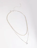 Silver Diamante Layered Necklace