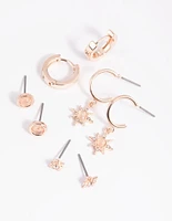 Rose Quartz Starburst Earring Stack Pack