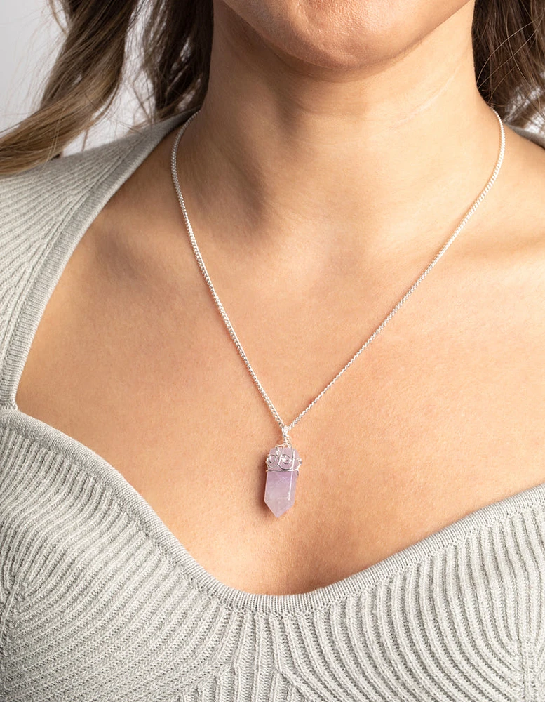 Silver Amethyst Shard Necklace