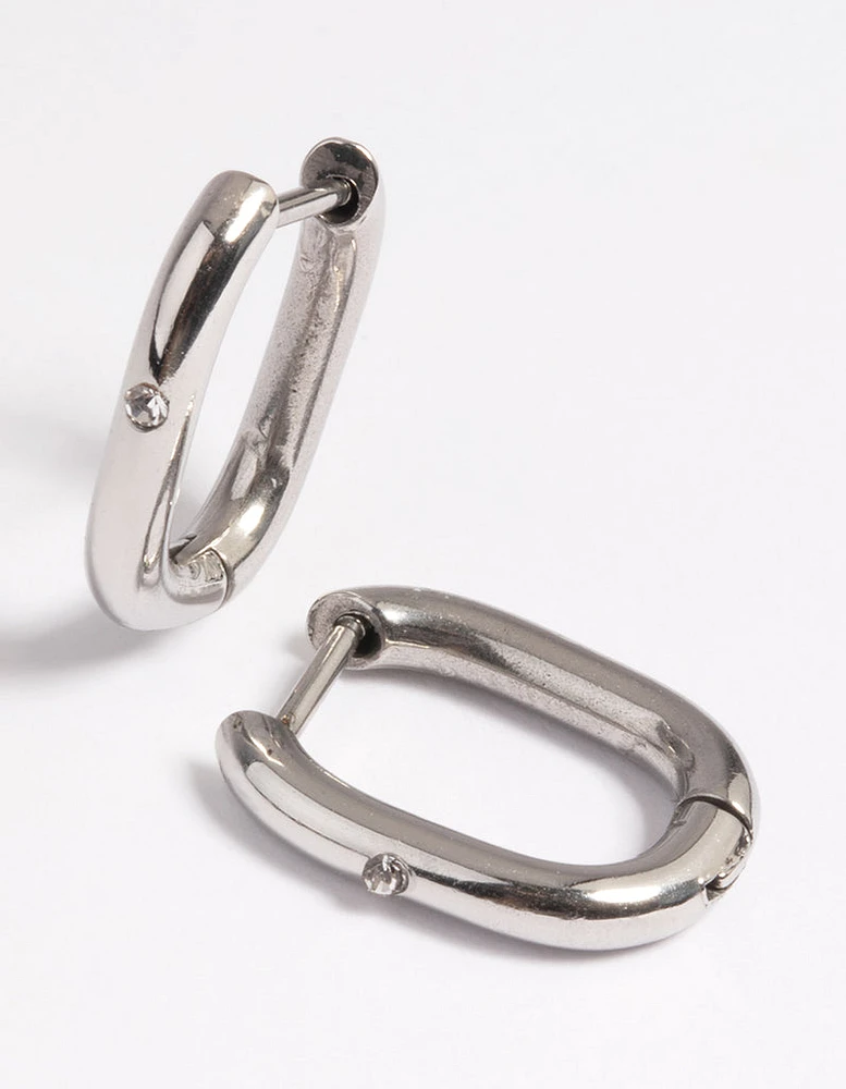 Surgical Steel Rectangular Hoop Earrings