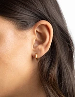 Gold Plated Surgical Steel Chunky Huggie Hoop Earrings