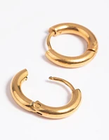 Gold Plated Surgical Steel Chunky Huggie Hoop Earrings