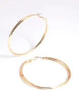 Gold Long Hoop Earrings