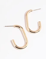 Gold Rectangle Hoop Earrings