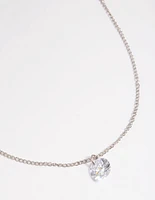 Silver Diamante Simple Necklace