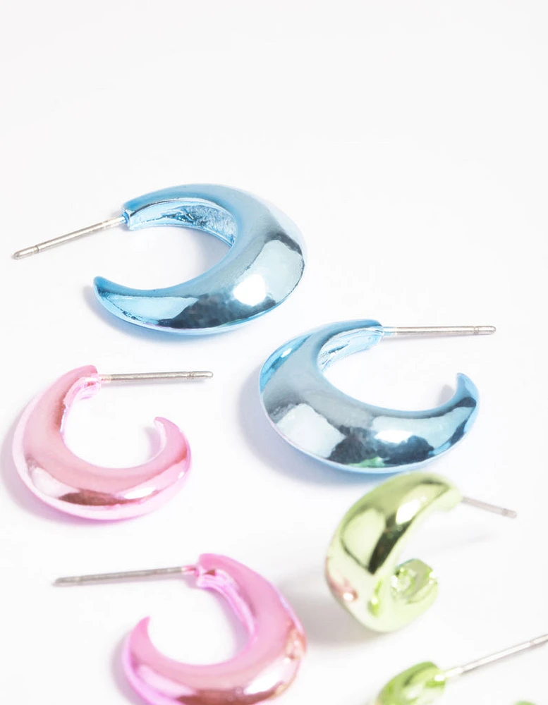 90s Metallic Hoop Earring Pack