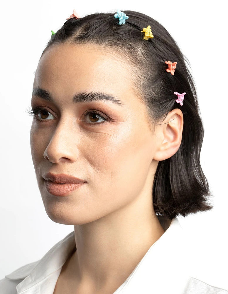 90s Multi Mini Flower Claw Clip Pack