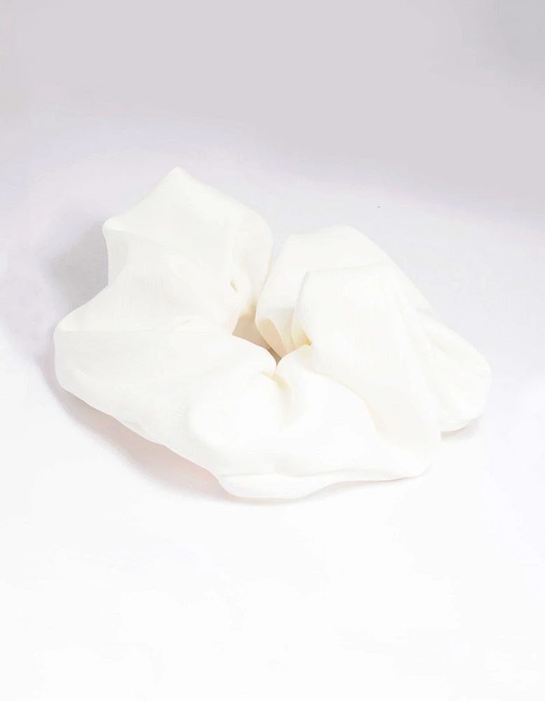 Large White Scrunchie