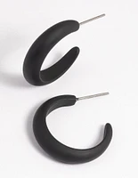 Matte Black Huggie Hoop Earrings