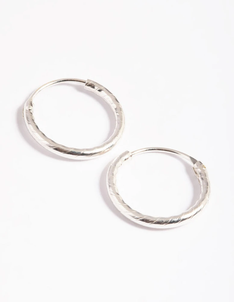 Sterling Silver Twisted Rope Hoop Earrings