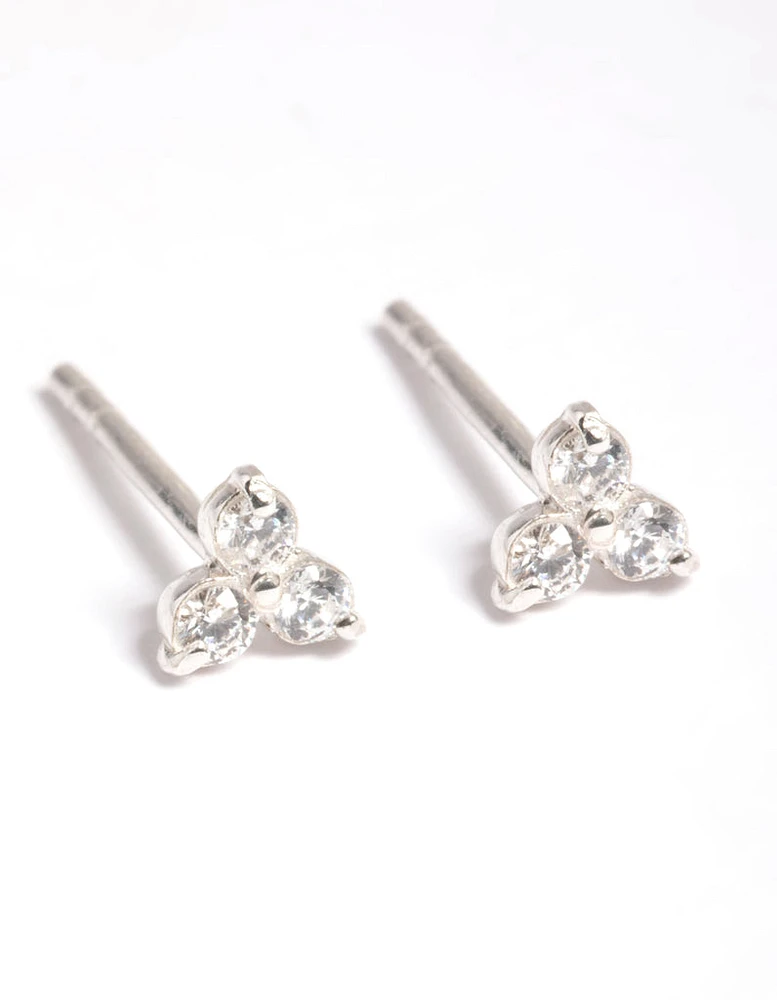 Sterling Silver Cubic Zirconia Stud Earrings