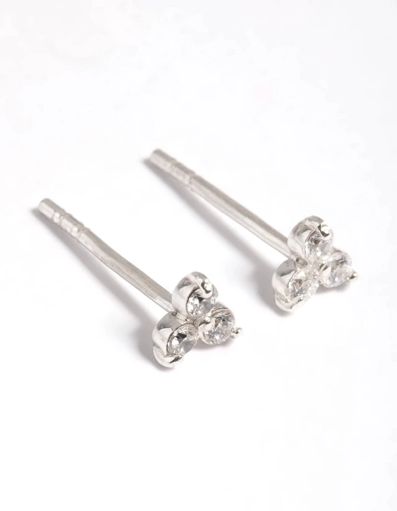 Sterling Silver Cubic Zirconia Stud Earrings