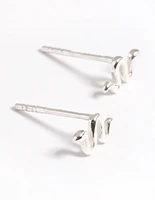 Sterling Silver Snake Stud Earrings