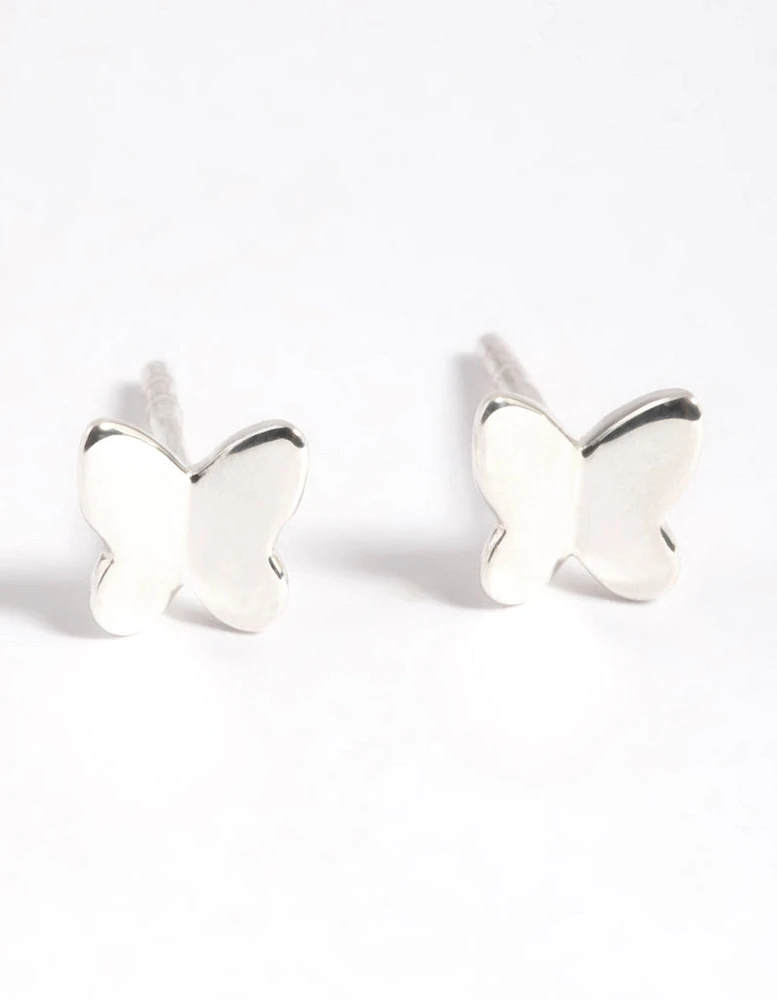 Sterling Silver Butterfly Stud Earrings