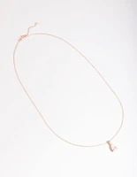 Rose Gold Plated Sterling SIlver Cubic Zirconia Pear Necklace