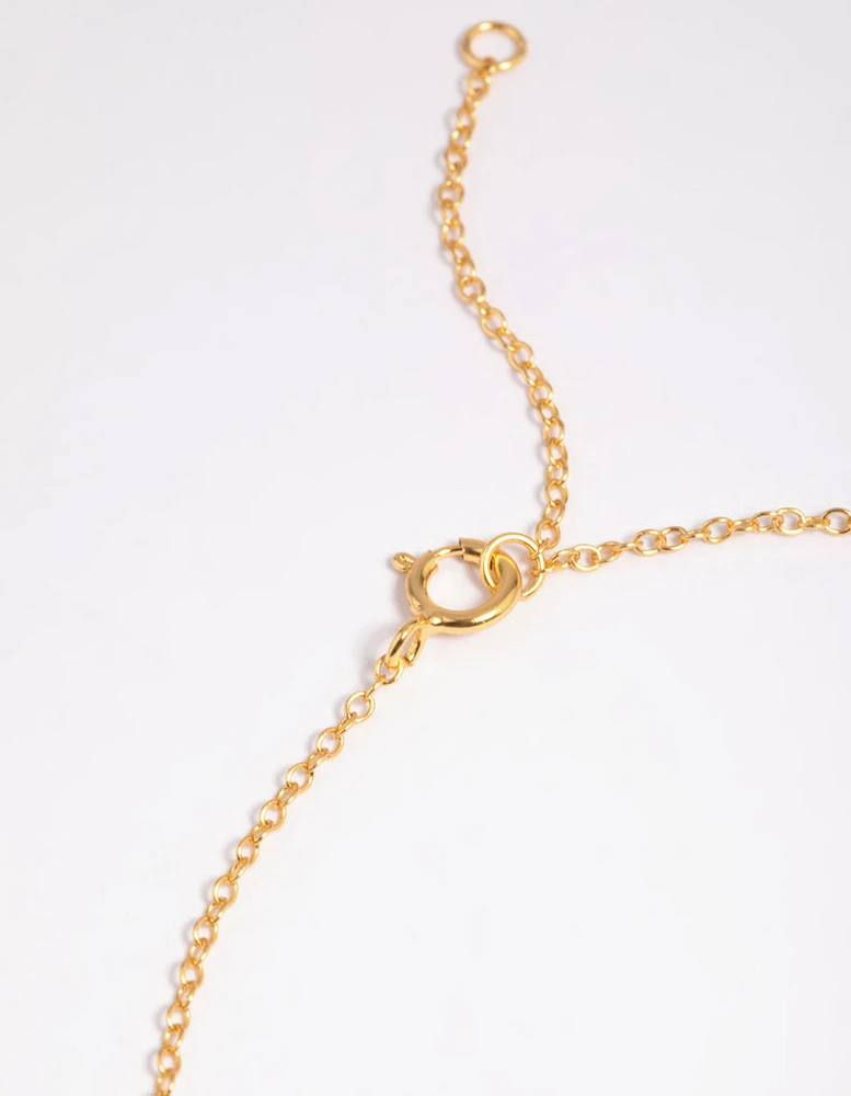 Gold Plated Sterling Silver Freshwater Pearl Chain Bracelet