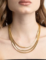 Gold Plated Snake Chain Layered Necklace