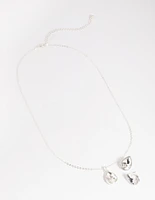 Silver Diamante Pear Necklace & Earrings Set