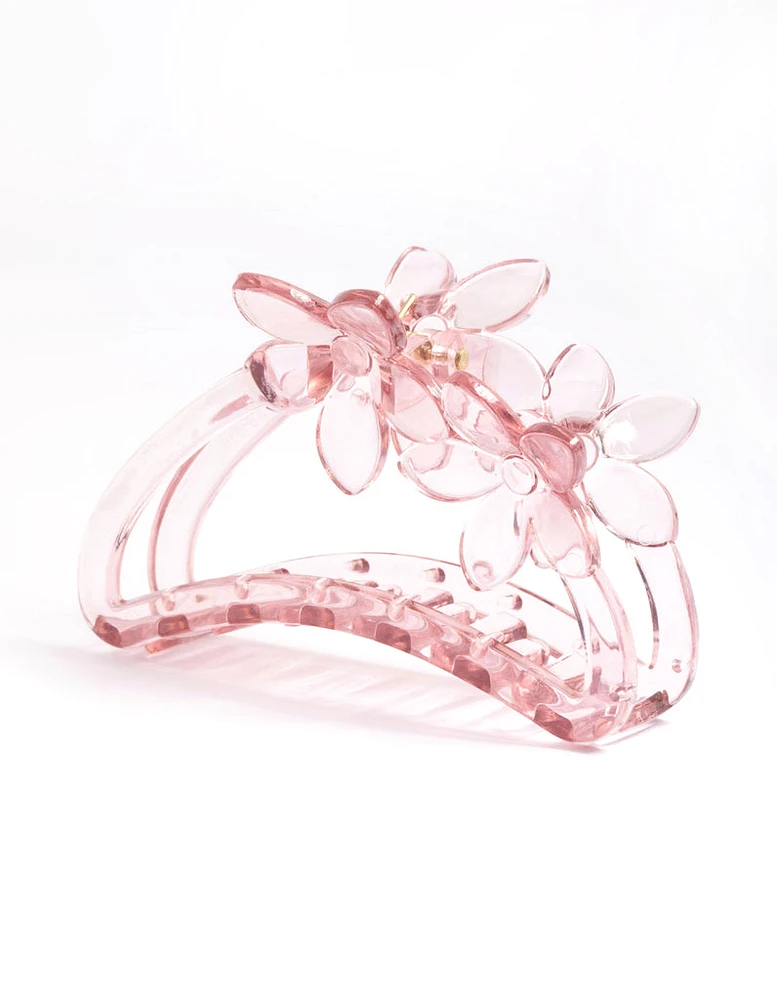 Pink 9cm Flower Claw Clip