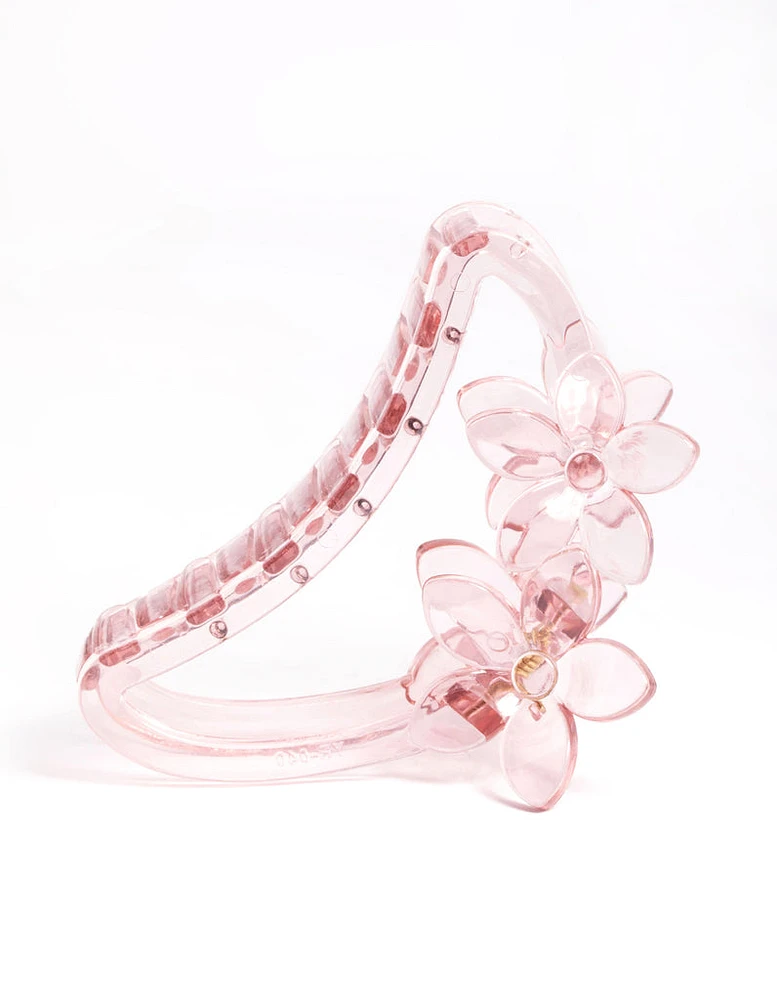 Pink 9cm Flower Claw Clip