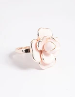 Rose Gold Blush Flower Ring