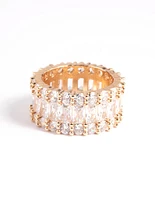 Gold Cubic Zirconia Baguette Ring