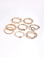 Gold Twisted Ring Stack Pack