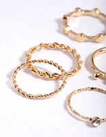 Gold Twisted Ring Stack Pack