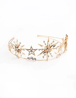 Metal Star Double Row Embellished Headband