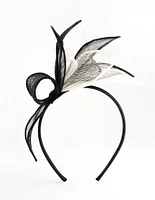 Black & White Petal Sinamay Fascinator