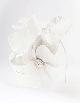 White Faux Leather Petal Headband