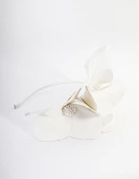 White Faux Leather Petal Headband